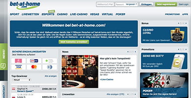 Preview: Homepage von bet-at-home