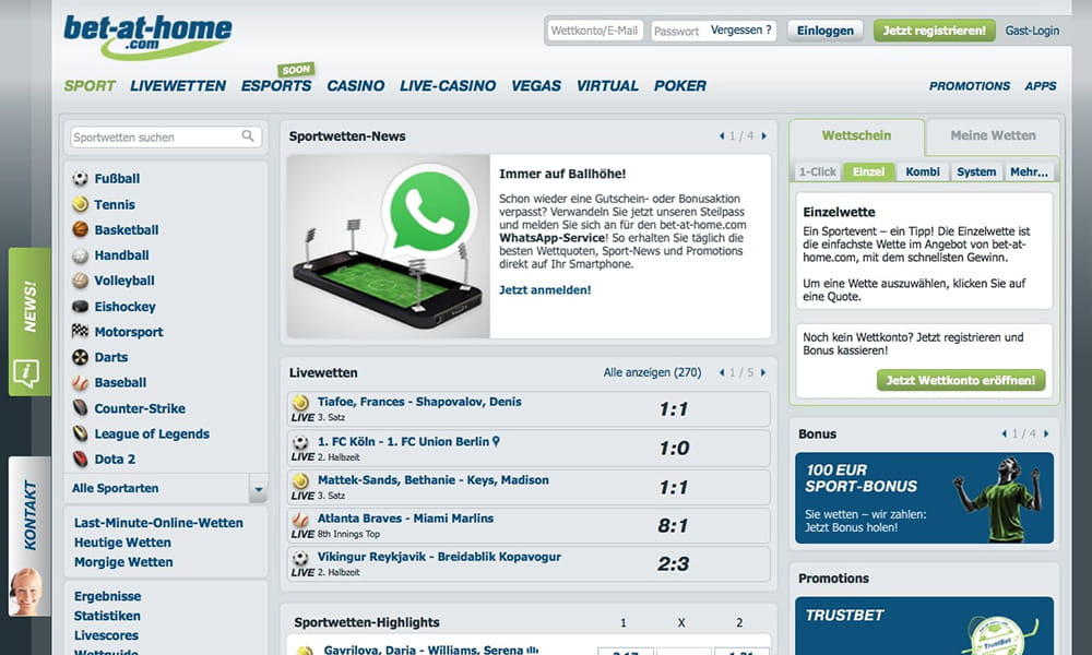 Wettangebot von bet-at-home