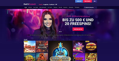 Homepage von PartyCasino