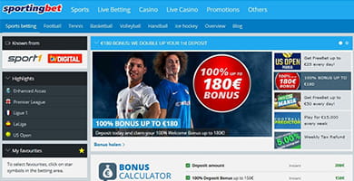 Homepage von Sportingbet