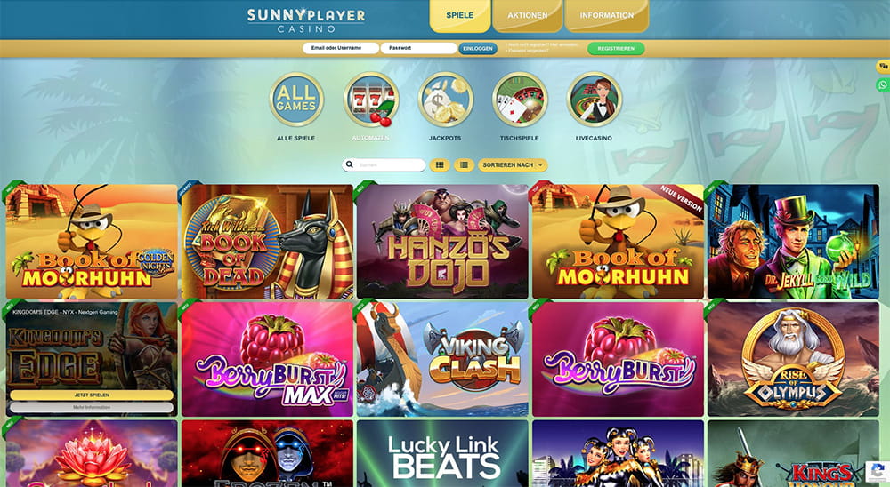 Spielangebot von Sunnyplayer Casino