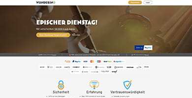Homepage von Wunderino